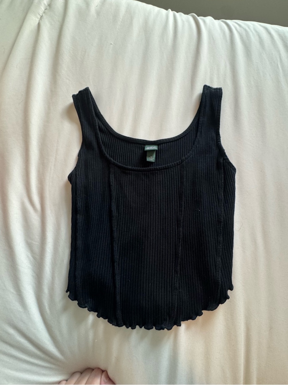 Wild Fable Black Ribbed Scoop Neck Tank